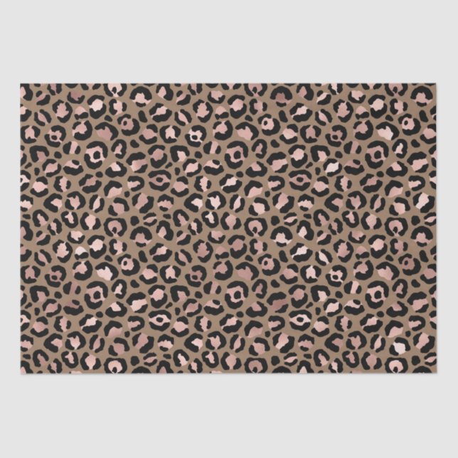 Pink Brown Leopard Tissue Paper (Front)