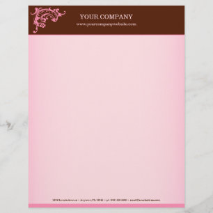 Pink & Brown Letterhead Design
