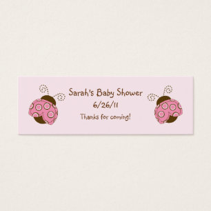 Pink & Brown Mod Ladybug Baby Shower Favour/Tags