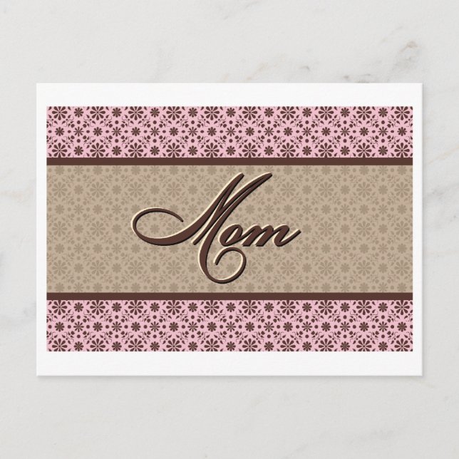 Pink Brown Mum Postcard (Front)