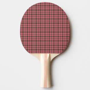 Pink Brown Plaid Pattern Ping Pong Paddle