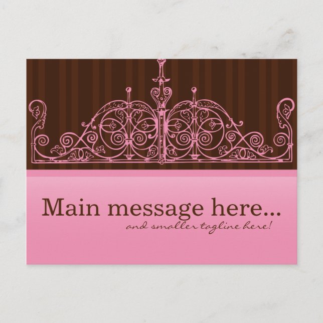 Pink & Brown Sales Postcard (Front)