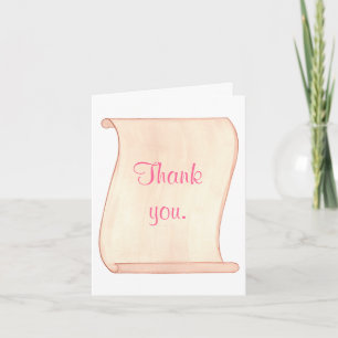 Pink & Brown Scroll Wedding Thank you Cards
