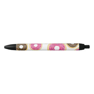 Pink & Brown Sprinkle Doughnuts Modern Fun Cute Blue Ink Pen