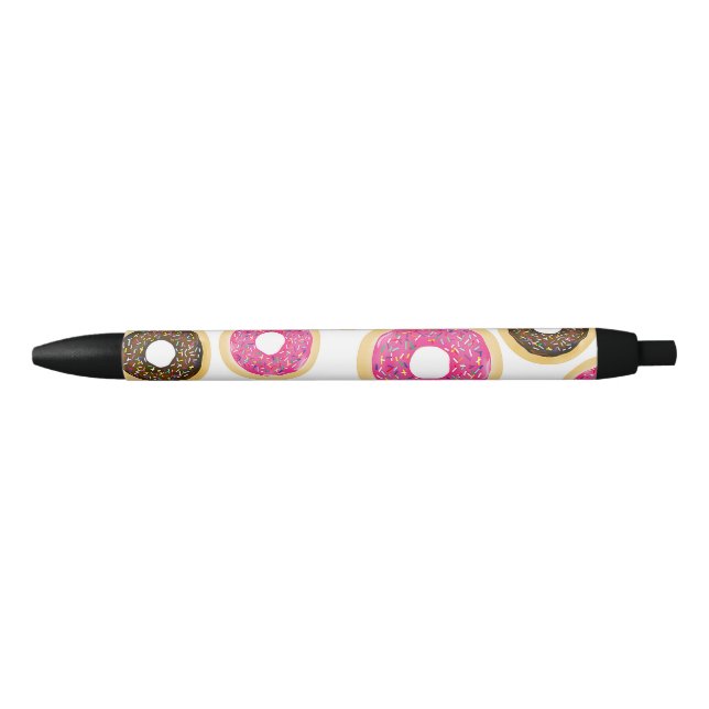 Pink & Brown Sprinkle Doughnuts Modern Fun Cute Blue Ink Pen (Front)