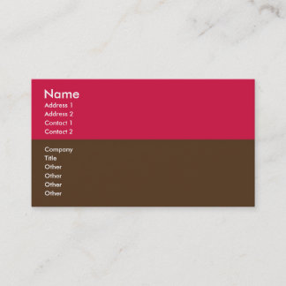 Pink & Brown Striped Business Card