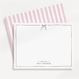 Pink , brown & Stripes a Note From Flat Note Card