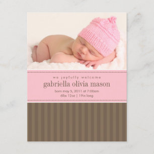 Pink & Brown Stripes Announcement