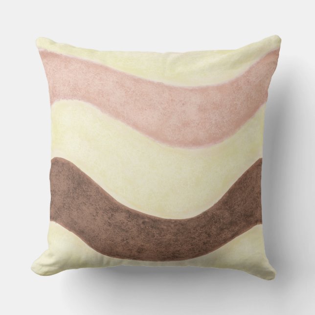 PInk & Brown Stripes Cushion (Front)