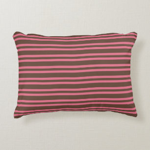 Pink Brown Stripes Seamless Pattern Decorative Cushion