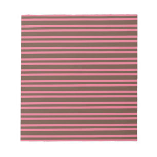 Pink Brown Stripes Seamless Pattern Notepad