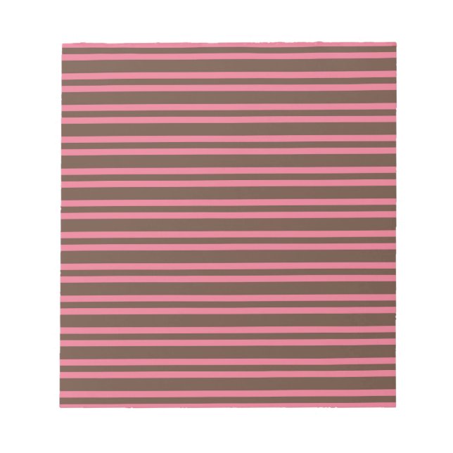 Pink Brown Stripes Seamless Pattern Notepad (Front)