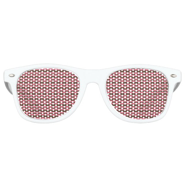 Pink Brown Stripes Seamless Pattern Retro Sunglasses (Front)
