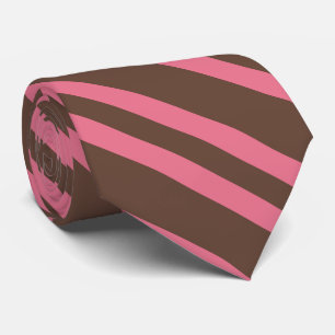 Pink Brown Stripes Seamless Pattern Tie