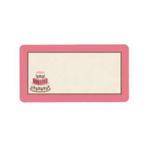 Pink/Brown Wedding Cake Mailing Address Label