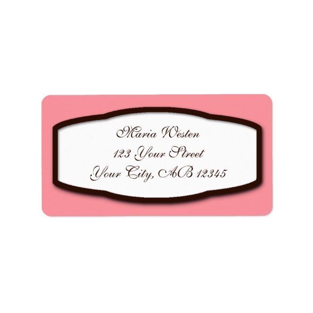 Pink Brown & White Return Address Labels (Front)