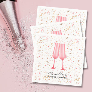Pink Brunch and Bubbly Bridal Shower Napkin