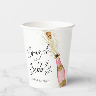 Pink Brunch and Bubbly Bridal Shower  Paper Cups