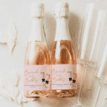 Pink Brunch and Bubbly Bridal Shower Sparkling Wine Label<br><div class="desc">Add a pop of pink and sparkle to your celebration with this Pink Brunch and Bubbly Bridal Shower Wine Label. Perfect for bridal showers and bubbly-themed events,  this label pairs elegance with a fun,  celebratory vibe. Cava Party Design.</div>