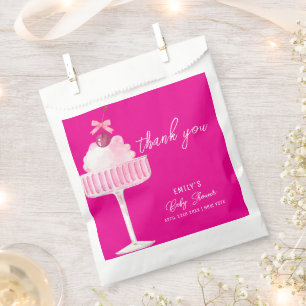 Pink Brunch Bubbly Cherry Champagne  Baby Shower  Favour Bags