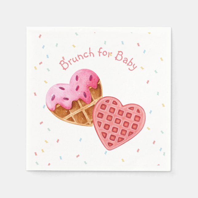 Pink brunch for baby shower napkin (Front)