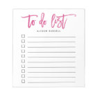 Pink | Brush Lettered Personalised To Do List