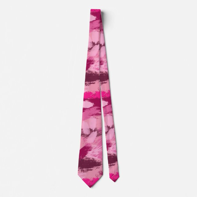 Pink Brush Pattern Tie (Front)