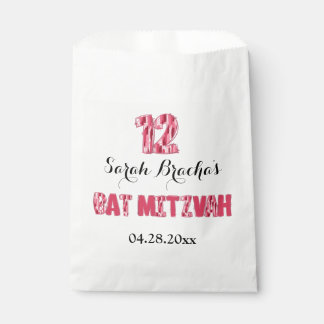 Pink Brush Stroke Bat Mitzva Favours Favour Bags