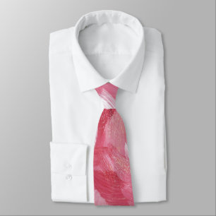 Pink Brush Stroke Glitter Abstract Pattern Tie