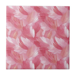 Pink Brush Stroke Glitter Abstract Pattern Tile