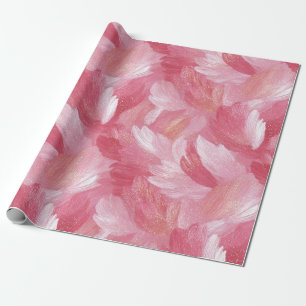 Pink Brush Stroke Glitter Abstract Pattern Wrapping Paper