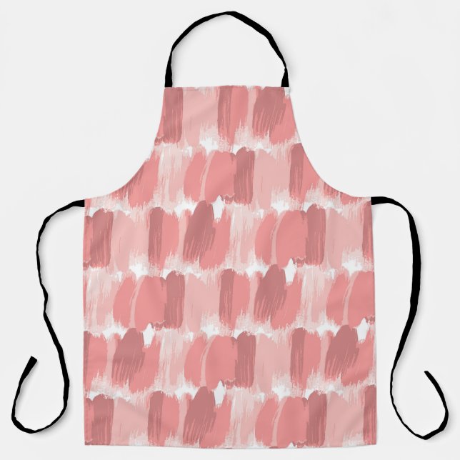 Pink Brush Strokes Oil Pattern Apron (Front)