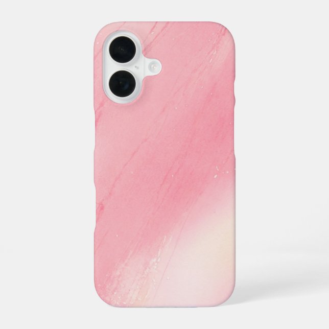 Pink Brush Strokes Watercolor Abstract Phone Case (Back)