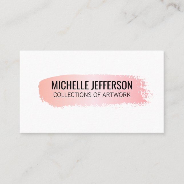 Pink Brushed Business Card (Front)