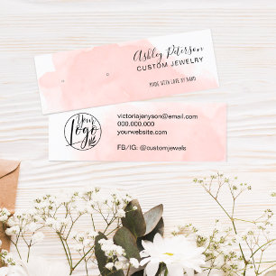 Pink brushstroke jewellery earring display  mini business card