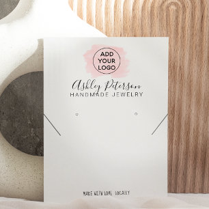 Pink brushstroke logo  jewellery earring necklace business card