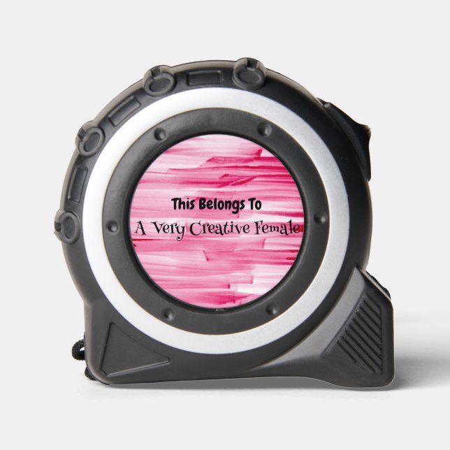 Pink Brushstrokes Tape Measure 1 (Front)