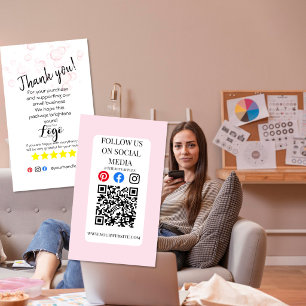 Pink Bubble Custom Logo Packaging Insert Card