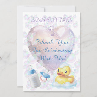 Pink Bubble Duck Thank You