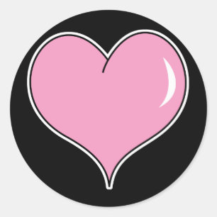 Pink Bubble Gum Heart Classic Round Sticker