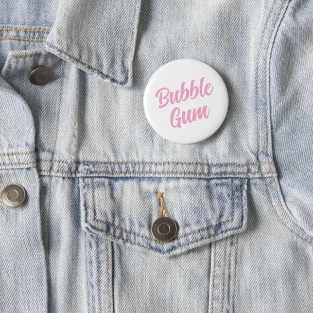 Pink Bubble Gum Simple Typography Fun Whimsical  6 Cm Round Badge (In Situ)