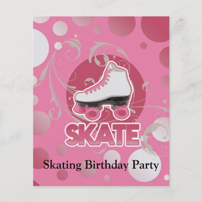Pink Bubble Swirl Roller Skate, Skating (Front)