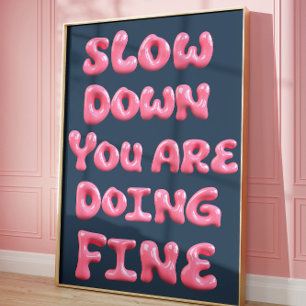 Pink Bubble Typography Wall Art   Motivational