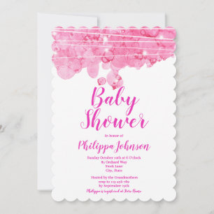 Pink Bubbles Baby Shower  Invitation