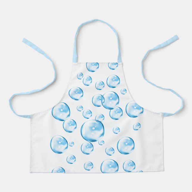 Pink Bubbles Blue Apron (Front)