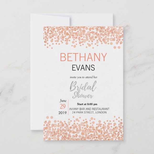 Pink Bubbles Chic Calligraphy Bridal Shower Invite (Front)
