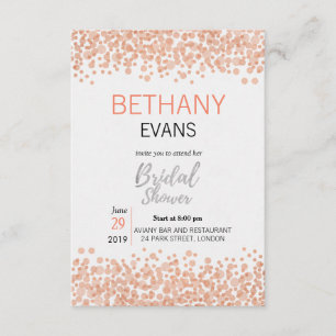 Pink Bubbles Chic Calligraphy Bridal Shower Invite