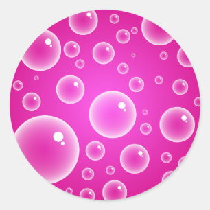 Pink Bubbles Classic Round Sticker