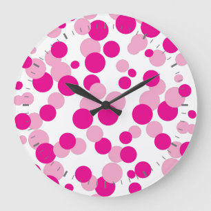 Pink Bubbles Confetti Pattern Wall Clock