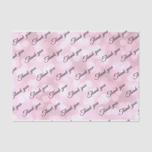 Pink bubbles custom Thank you Wedding tissue paper (Front)